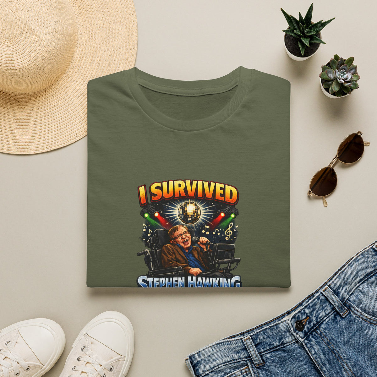 I survived Stephen Hawking Karaoke T-Shirt — Funny Trivia Night Tee Shirt