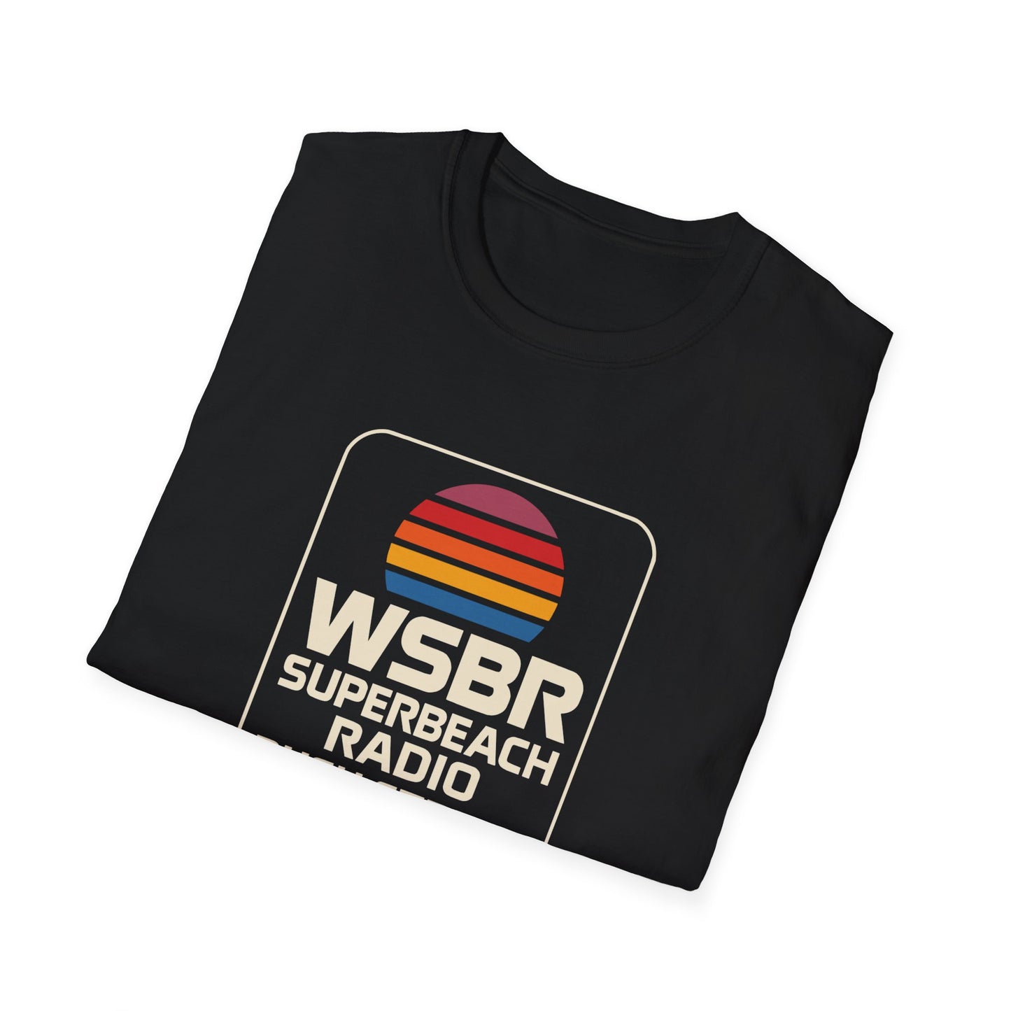WSBR Superbeach Radio Graphic T-Shirt — Retro Sunset Beach Vibe