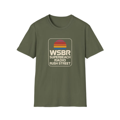 WSBR Superbeach Radio Graphic T-Shirt — Retro Sunset Beach Vibe