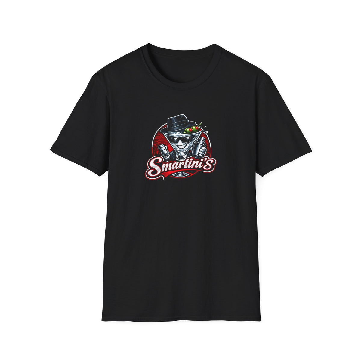 Smartini's All In Jest Trivia Team — Retro Cocktail Cat Logo Tee