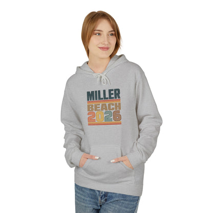 Miller Beach 2026 Retro Hoodie — Vintage Striped Vacation Pullover