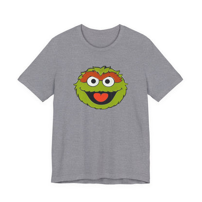 Playful Oscar the Grouch Tee - Unisex Jersey Short Sleeve Shirt, Fun Graphic Top, Casual Wear, Gift for Fans, Comic Collectibles