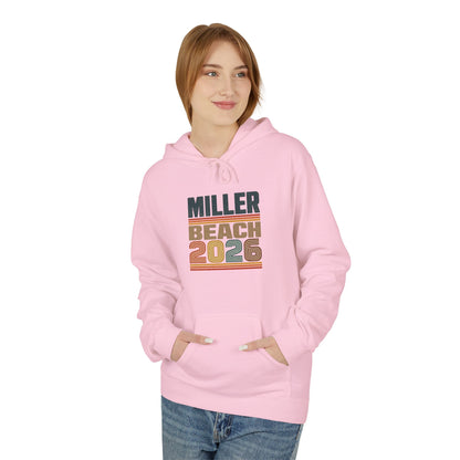 Miller Beach 2026 Retro Hoodie — Vintage Striped Vacation Pullover