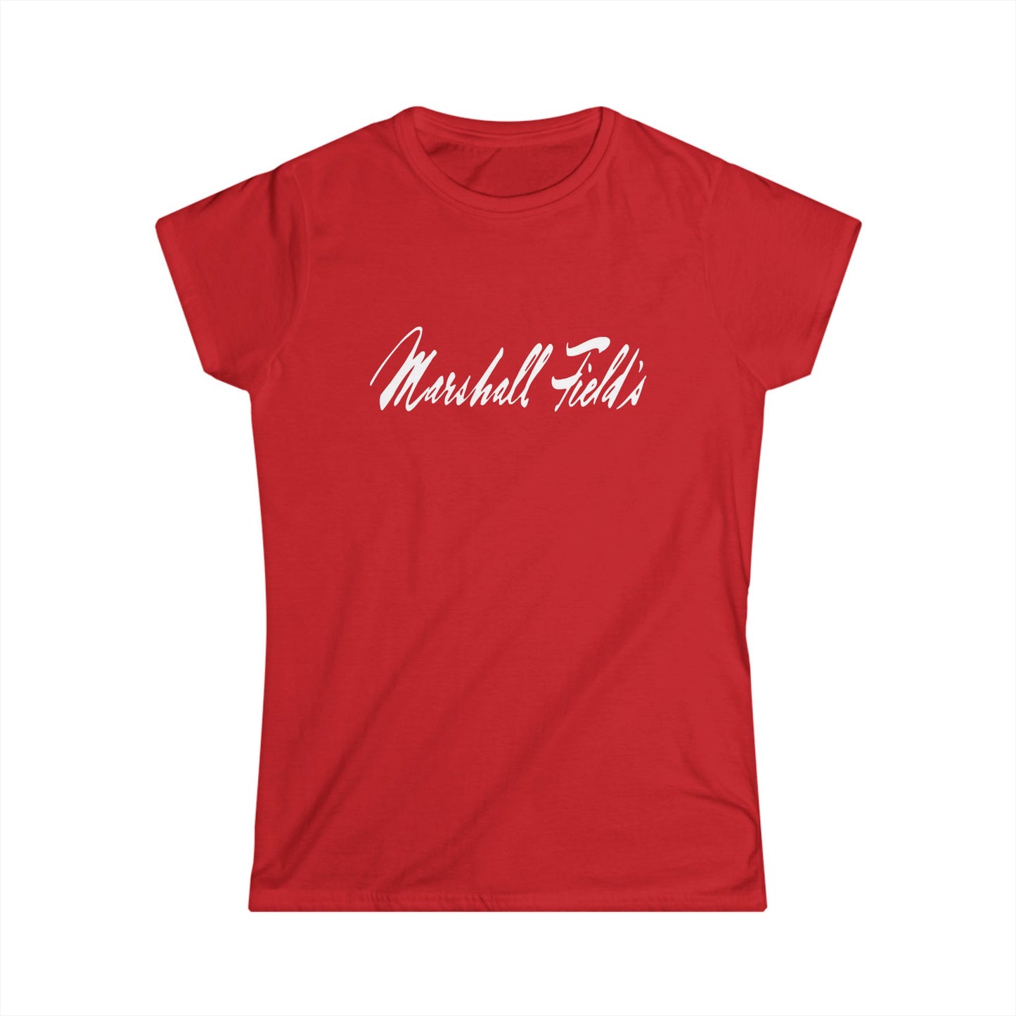 Marshall Fields 1980s Logo Women's Tee — Vintage Handwritten Logo T‑Shirt