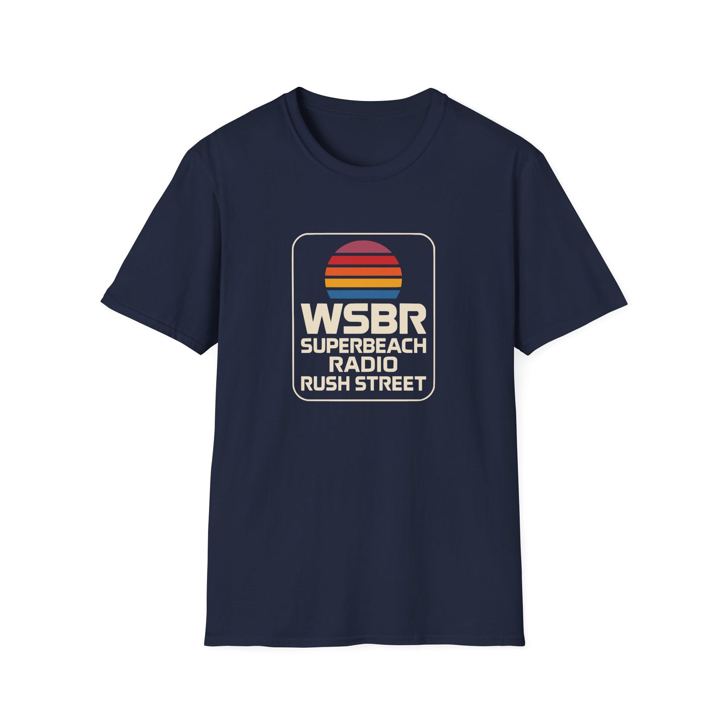 WSBR Superbeach Radio Graphic T-Shirt — Retro Sunset Beach Vibe
