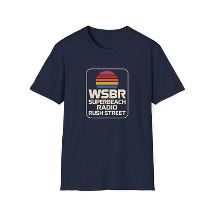 WSBR Superbeach Radio Graphic T-Shirt — Retro Sunset Beach Vibe