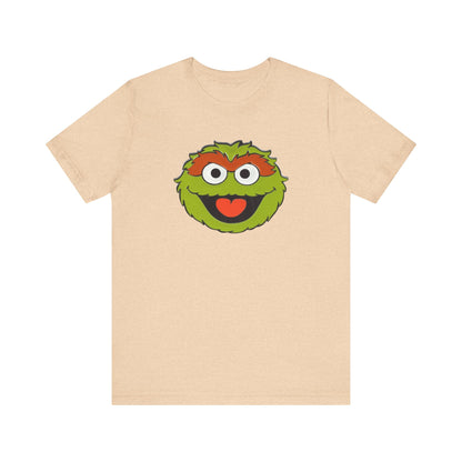 Playful Oscar the Grouch Tee - Unisex Jersey Short Sleeve Shirt, Fun Graphic Top, Casual Wear, Gift for Fans, Comic Collectibles