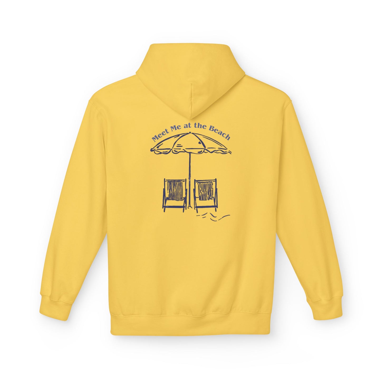 Beach Umbrella Hoodie — "Meet Me at the Beach" Graphic Hoodie Designed by KP