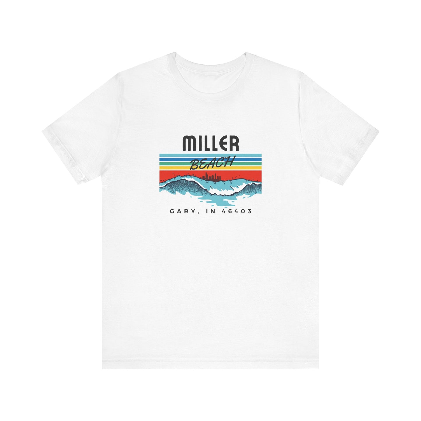 Retro Sunset Mountains T‑Shirt — “Miller Family” Custom Gary, IN Tee