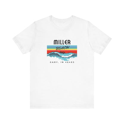 Retro Sunset Mountains T‑Shirt — “Miller Family” Custom Gary, IN Tee