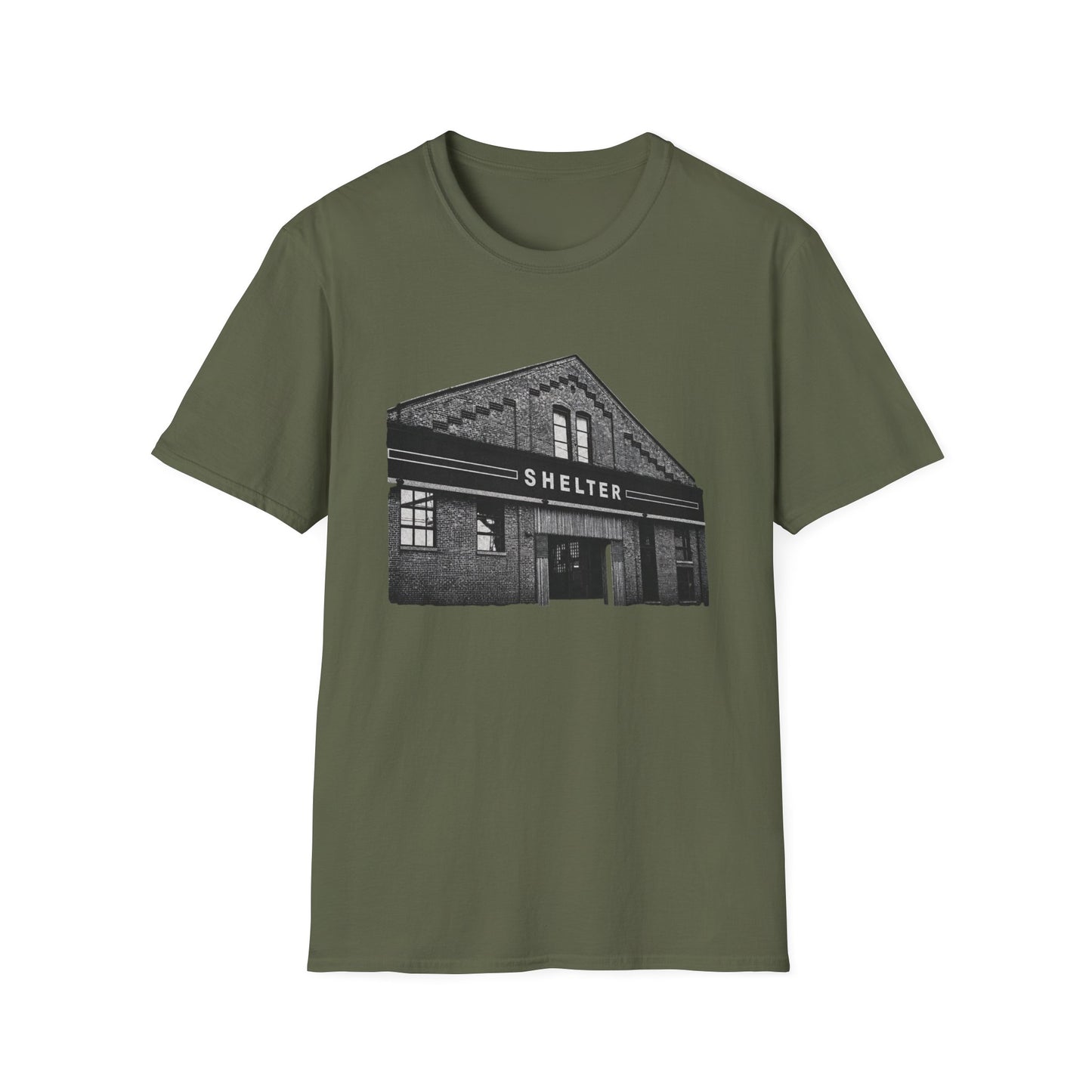 Shelter Night Club 1990s Chicago - Graphic T-Shirt — Vintage Black & White Chicago Photo Tee