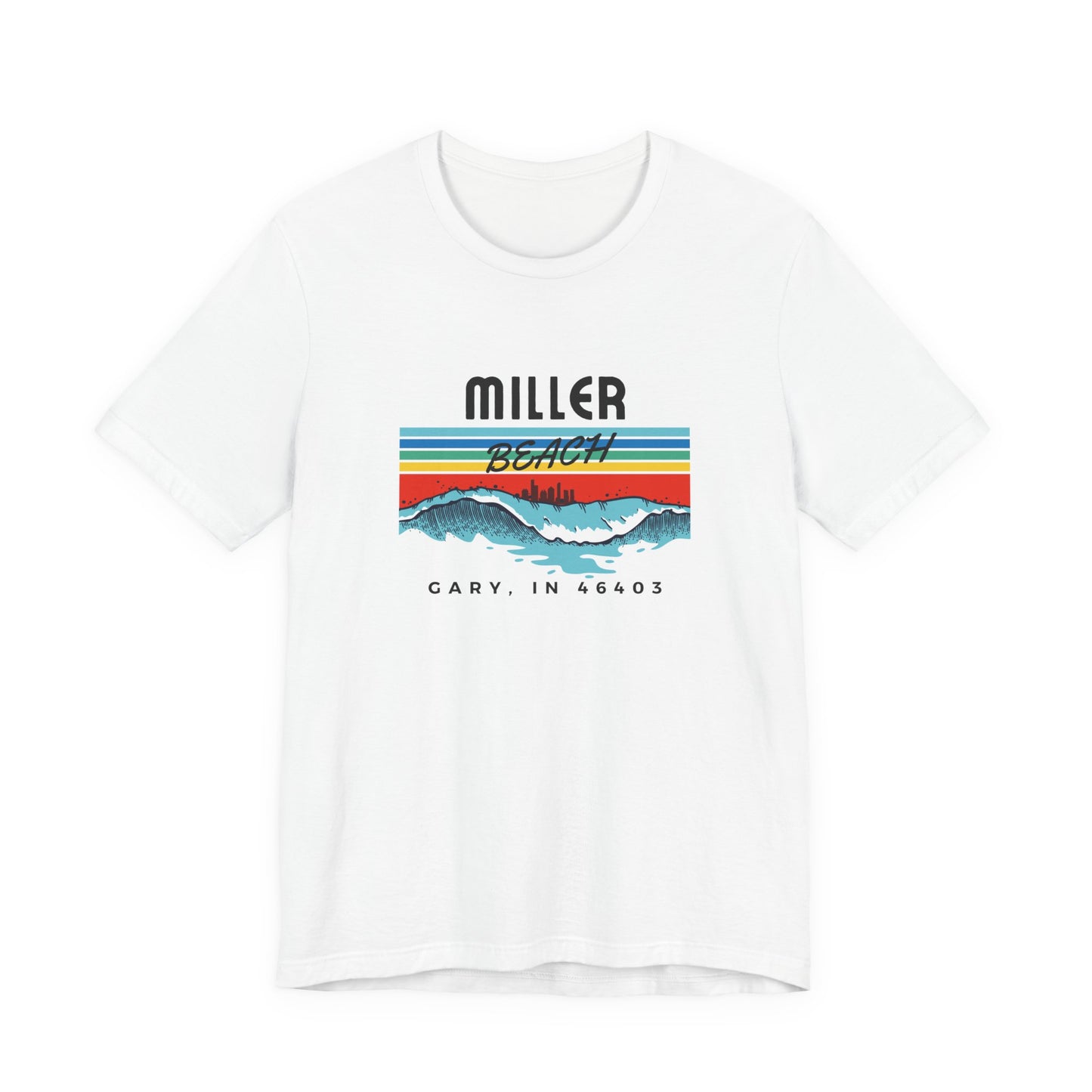 Retro Sunset Mountains T‑Shirt — “Miller Family” Custom Gary, IN Tee