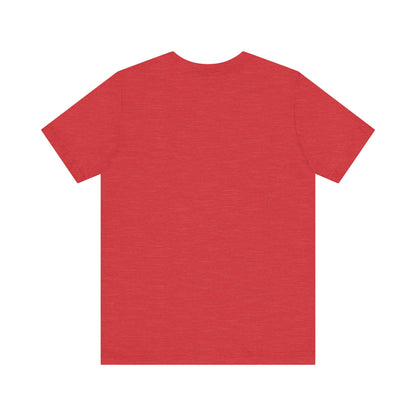 Folded light red Unisex Jersey Short Sleeve Tee from Printify, featuring bold white text that reads "THE CHANCE IS NOT ZERO" along with two star illustrations. This motivational T-shirt, made from breathable fabric, is neatly stacked with another identical shirt underneath.