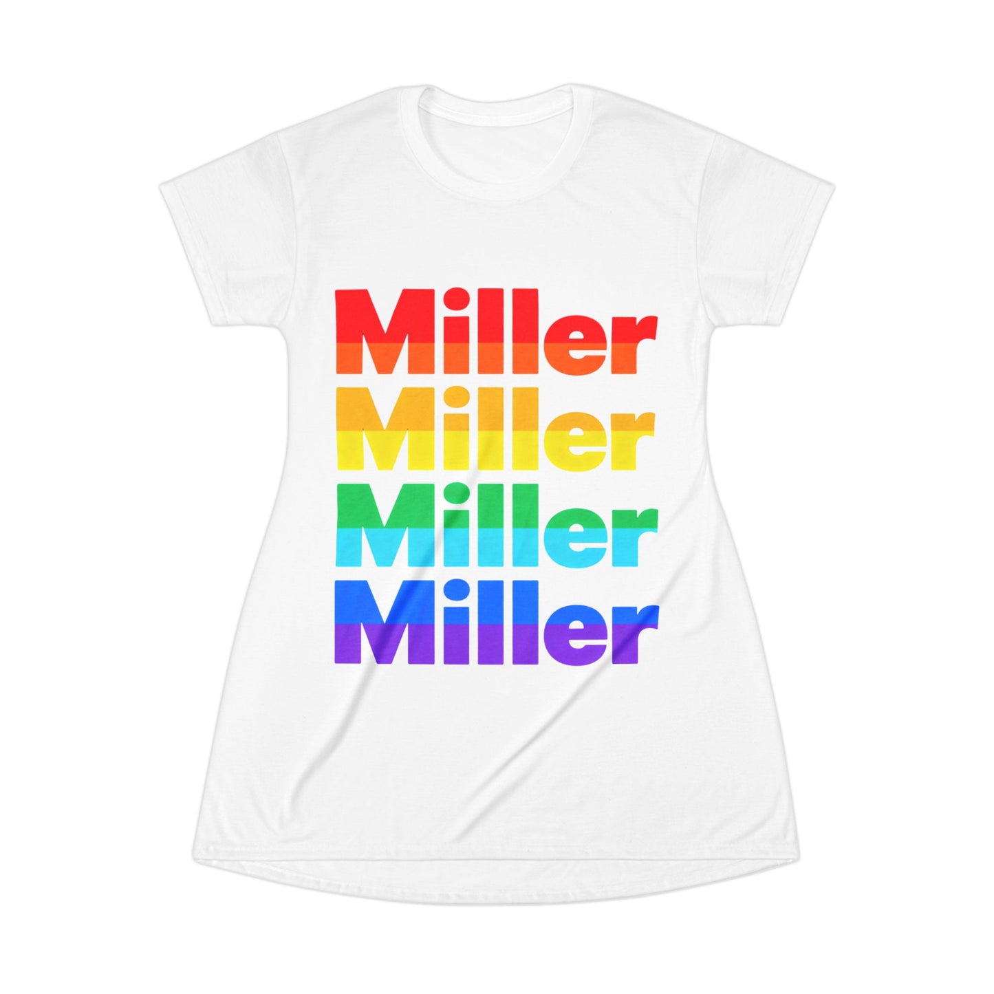 Miller Rainbow Pride T-Shirt Dress Beach Cover Up