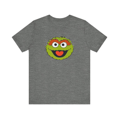 Playful Oscar the Grouch Tee - Unisex Jersey Short Sleeve Shirt, Fun Graphic Top, Casual Wear, Gift for Fans, Comic Collectibles