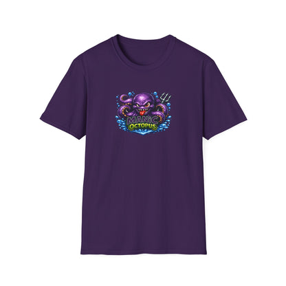 Manic Octopus - All in Jest Trivia Team T-Shirt — Vibrant Purple Octopus Design