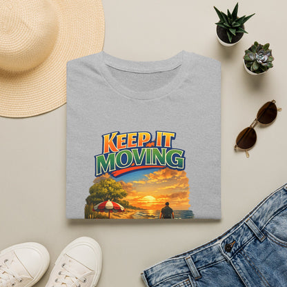 Keep It Moving T-Shirt — Motivational Sunset Surf Graphic Tee